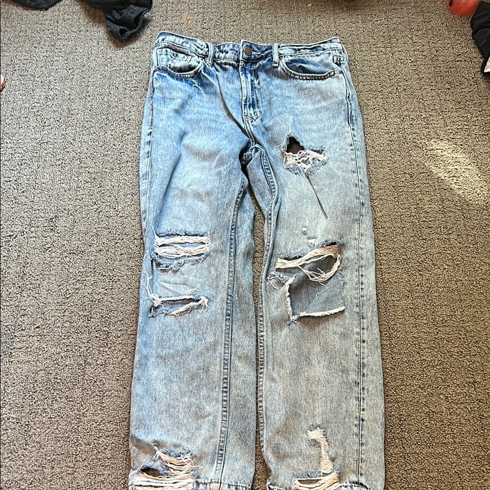 Distressed Light Blue Jeans